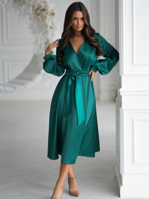 Платье атласное на запах KA-A7563T850