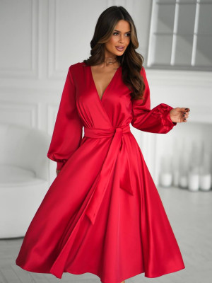 Платье атласное на запах KA-A7563T850