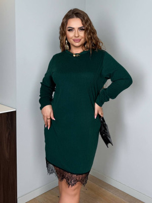 Велюровое платье с кружевом MA-N2157T550