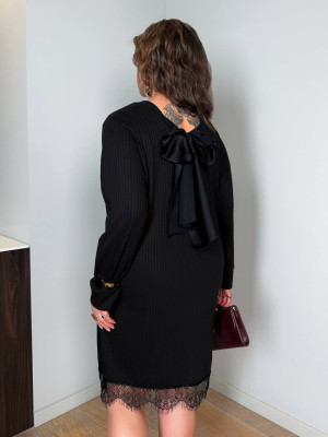 Велюровое платье с кружевом MA-N2157T550