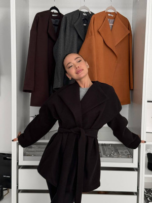 Коротке тренч-пальто з поясом DMP-P4277T650