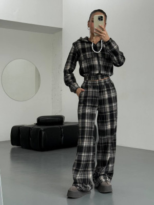 Байковый костюм в клеточку DMP-A7177T520