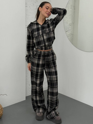 Байковый костюм в клеточку DMP-A7177T520