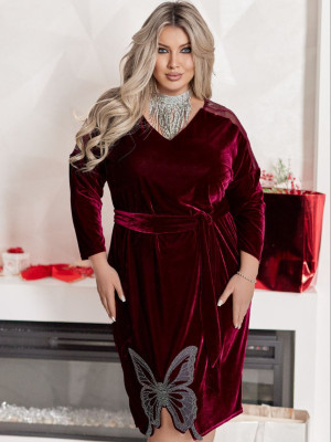 Святкова сукня з м’якого велюру VOJ-A1060T650