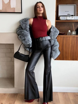 Жіночі брюки з екошкіри KC-A3361T450