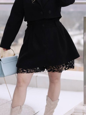 Кашемировая юбка-шорты YM-A5998.2T14