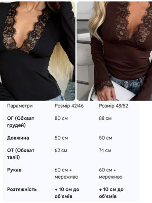 Лонгслів з мереживним декольте KC-A0523T380