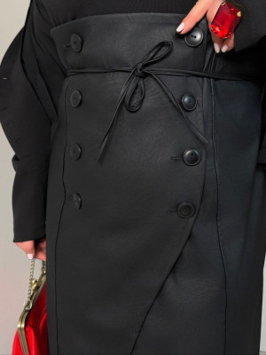 Кожаная юбка на запах ET-A797T550