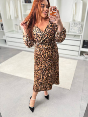 Бархатное леопардовое платье MA-N2165.1T1000
