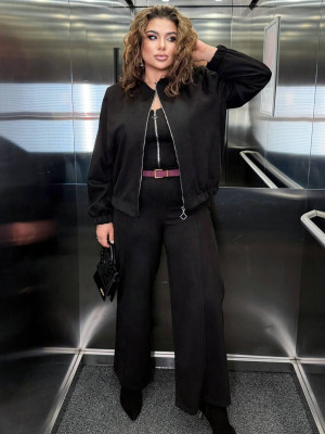 Стильный костюм из замши YM-A7139T24