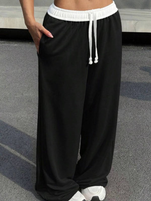 Брюки палаццо с белым поясом DMP-A7159T260