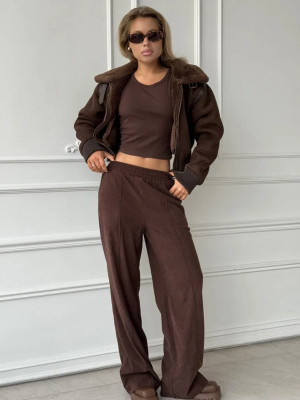 Вельветовые штаны палаццо AMU-A961T350