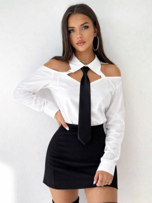 Жіноча сорочка з краваткою YLM-A659T450