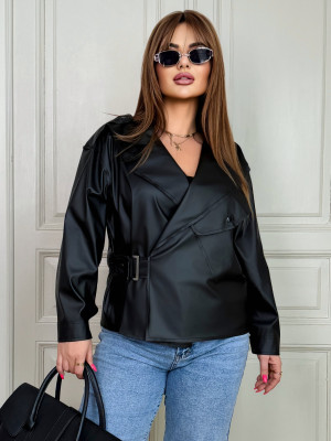 Кожаная оверсайз косуха OLI-A1461T1000