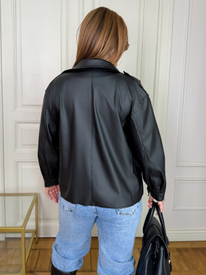 Кожаная оверсайз косуха OLI-A1461T1000