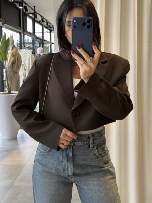 Укороченный пиджак с подкладкой BRA-A077T430