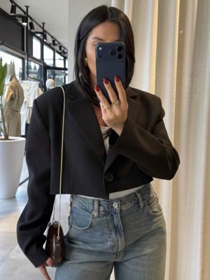 Укороченный пиджак с подкладкой BRA-A077T429