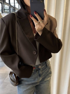 Укороченный пиджак с подкладкой BRA-A077T430