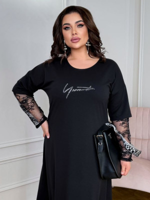 Комбинированное платье с кружевом ZP-A1341T570