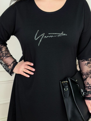 Комбинированное платье с кружевом ZP-A1341T570