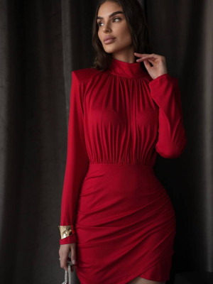 Драпированное мини-платье EST-A8012T520