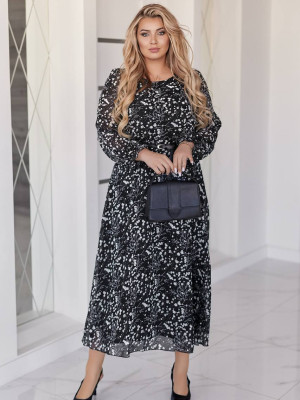 Длинное принтованное платье EY-A542.1T20B24