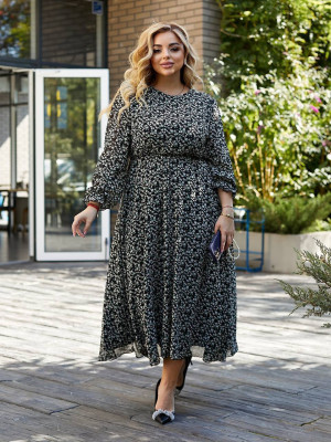 Длинное принтованное платье EY-A542.1T20B24