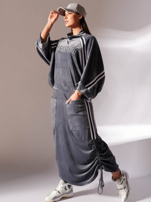 Велюровый костюм с юбкой IS-A013T950