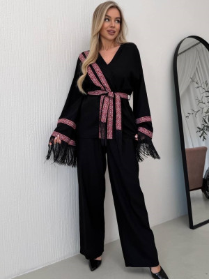 Костюм с вышивкой и бахрамой SOL-A3037T1050