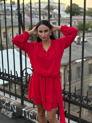 Шифоновое оверсайз платье SOL-A3030T500