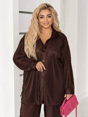 Костюм из гофрированного шелка EY-A717T20B23C28