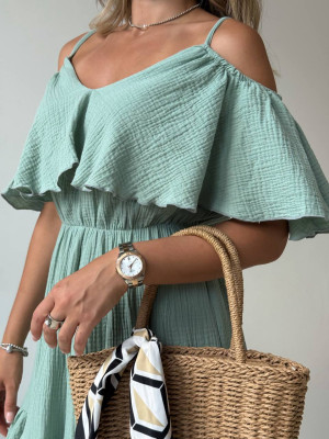 Свободное платье с открытыми плечами IMMA-A350T580