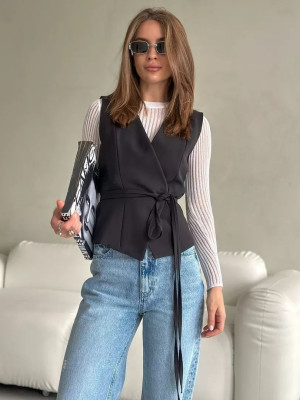 Жилетка на запах с поясом KC-A3339T399