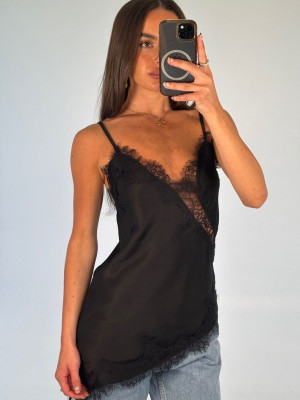 Шовковий топ з мереживом KC-A3363T400