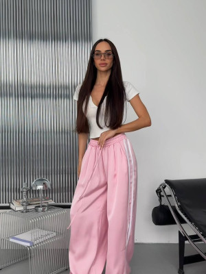 Шелковые брюки с лампасами JW-A421T499