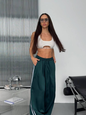 Шелковые брюки с лампасами JW-A421T499