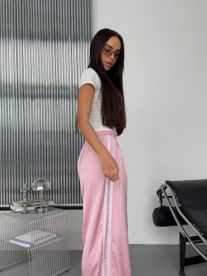 Шелковые брюки с лампасами JW-A421T499