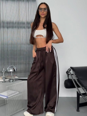 Шелковые брюки с лампасами JW-A421T499