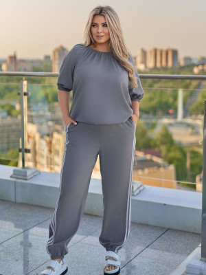 Льняний костюм з лампасами VOJ-A1030T740