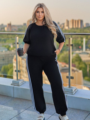 Льняный костюм с лампасами VOJ-A1030T740