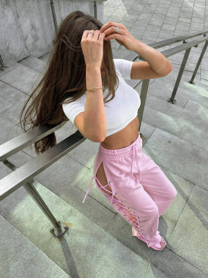 Стильные брюки с завязками DMP-R1938T420