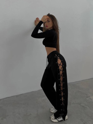 Стильные брюки с завязками DMP-R1938T420